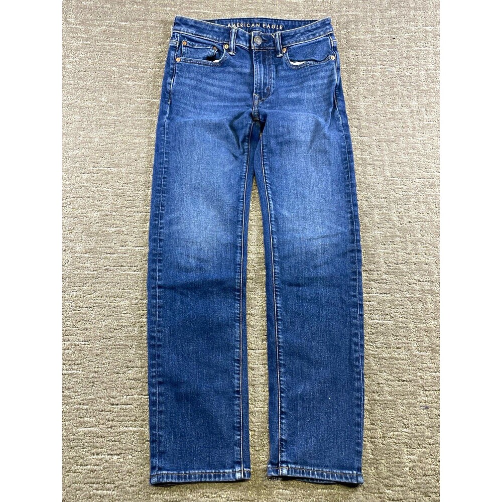 American Eagle AirFlex+ Men's Slim Straight Jeans Blue Stretch 28x32 denim